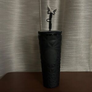 Starbucks Black Textured Tumbler with Straw